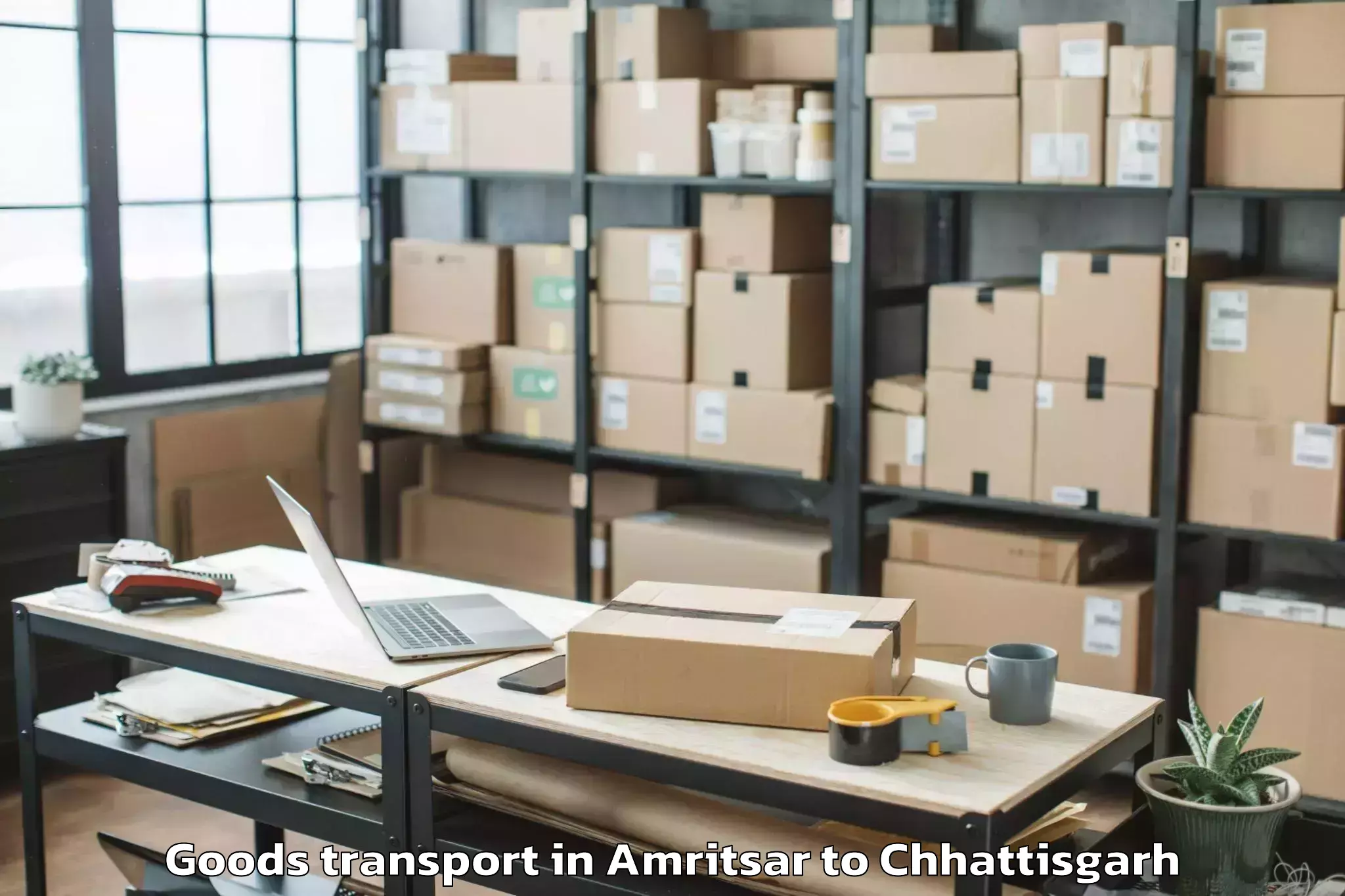 Hassle-Free Amritsar to Indira Gandhi Krishi Vishwavid Goods Transport